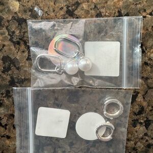 NIB Evry jewels earring sets, pearl and silver
